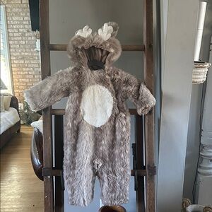 POTTERY BARN KIDS ONE PIECE COSTUME WOODLAND DEER FUZZY 12 - 24 MONTHS